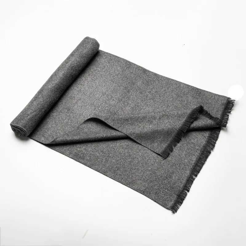 Luxury Solid Color Cashmere Scarf Winter Warm Neckerchief Pashmina Navy Black Shawl Scarf for Men Casual Business Scarves Echarpe Wraps Y251115