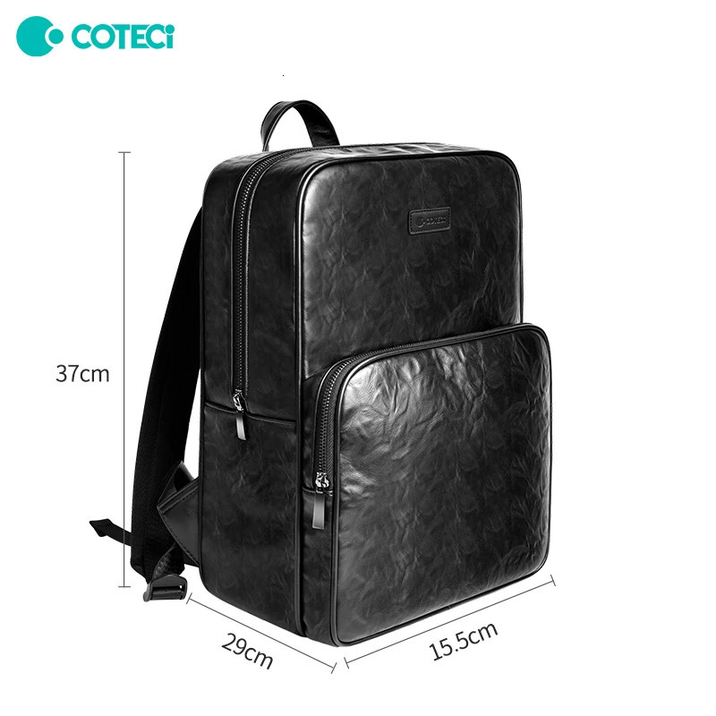 Vegetarian tanned denim series backpack with fingerprint lock mens backpack business computer bag fashionable and casual 250410