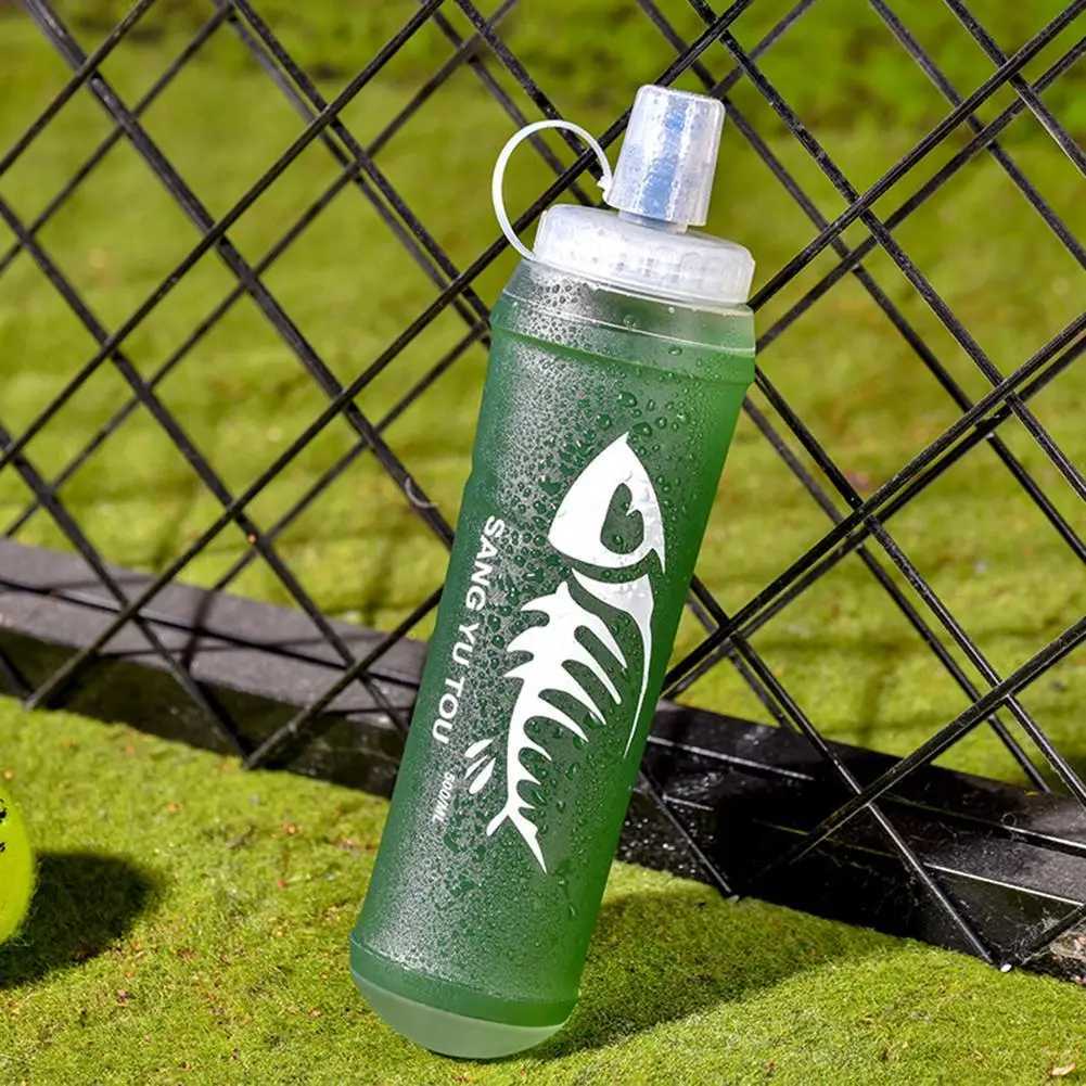 500ml Foldable Silicone Soft Flask Collapsible Water Bottle TPU Free for Outdoor Sport Running Hiking Hydration PackW251114