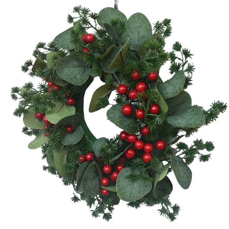 30CM Christmas Wreaths Door Hanging Rattan Farmhouse Layout Christmas Decorations Garland For Home Party Decor New Year NavidadM251115