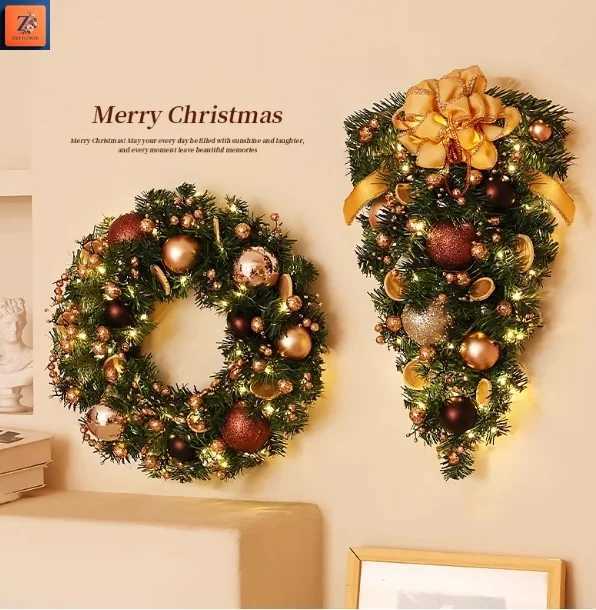 Realistic Christmas Wreath Garland Decor New Door Hanging Rattan For Home Party Venue Layout For Thanksgiving GraduationM251115