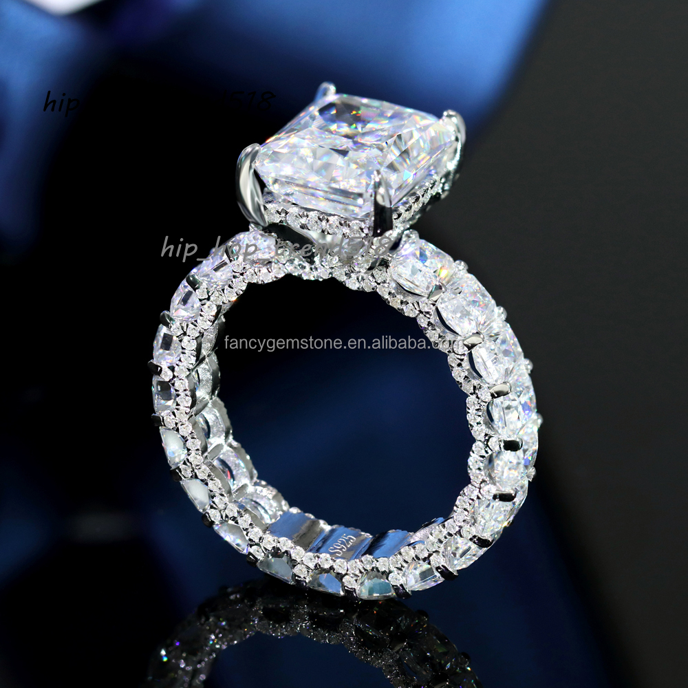 Wholesale 10K 14K 18K Gold Vvs Moissanite Engagement Rings Women 925 Silver Diamond Emerald Radiant Oval Cut Gold Ring Jewelry