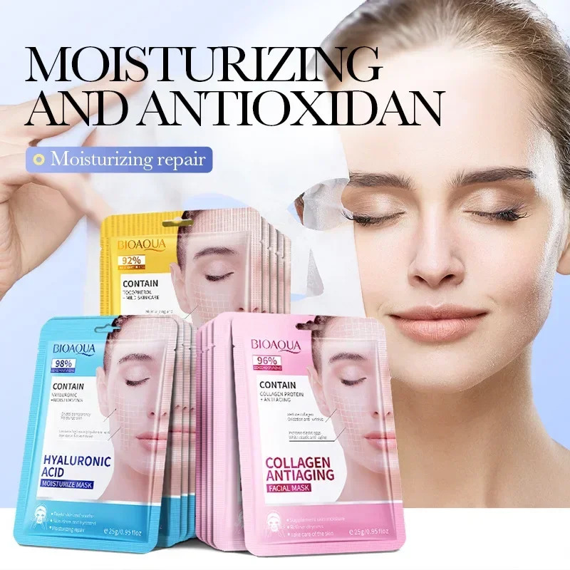 15pcs BIOAQUA Retinol Collagen Anti Wrinkle Facial Masks aging whitening Face Mask Facial Skin Care Products 250414