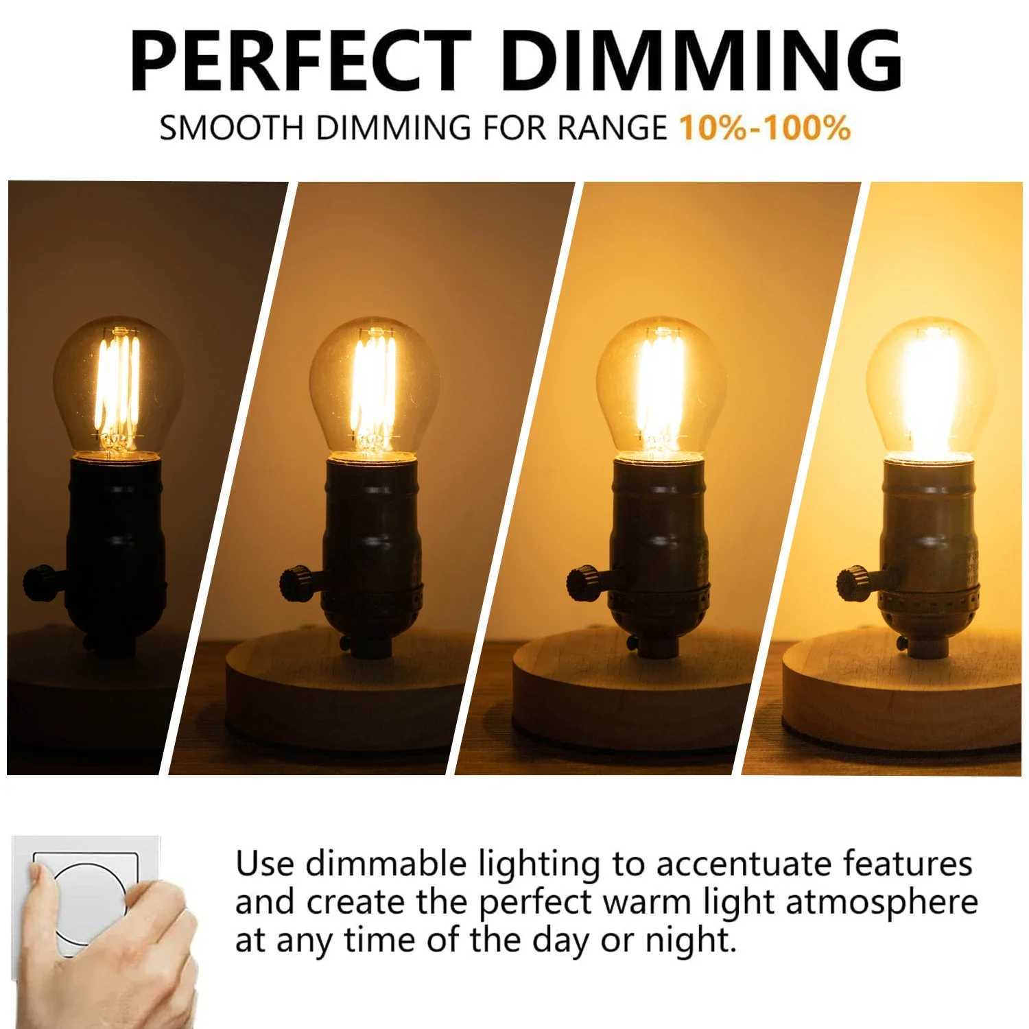 G45 4W Globe Light Bulbs Amber Glass LED Filament E27 Screw Base 220V 2700K 40W Equivalent Retro Decorative Dimmable Edison Bulb C251115