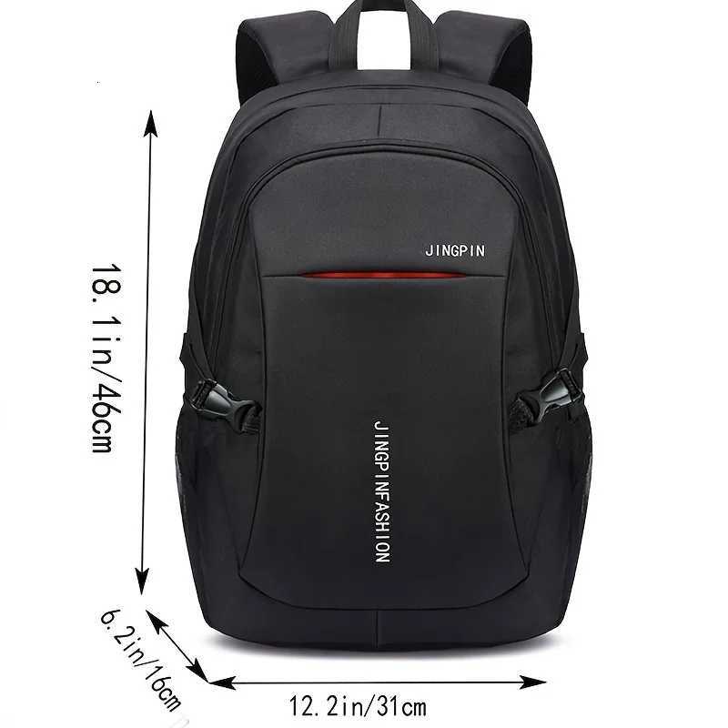 Stylish Mens Backpack - Large Capacity Perfect for High School/College Versatile Travel Laptop Bag with Diverse Zipper StylesW251114