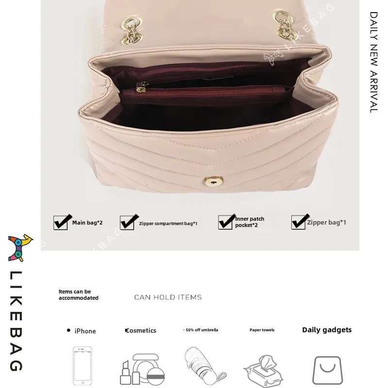 2025 New Multi functional Metal Chain Embroidered Cross border Commuter Shoulder Slant Bag Designer Women's V-shaped Handbag