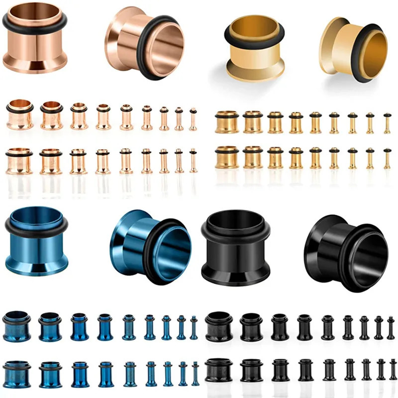 16/18PCS Stainless Steel Ear Stretching Kit Tragus Piercing Screw Fit Gauge 14G-00G Punk Starter Gauge Plug Ear Tunnels for Ears 250408