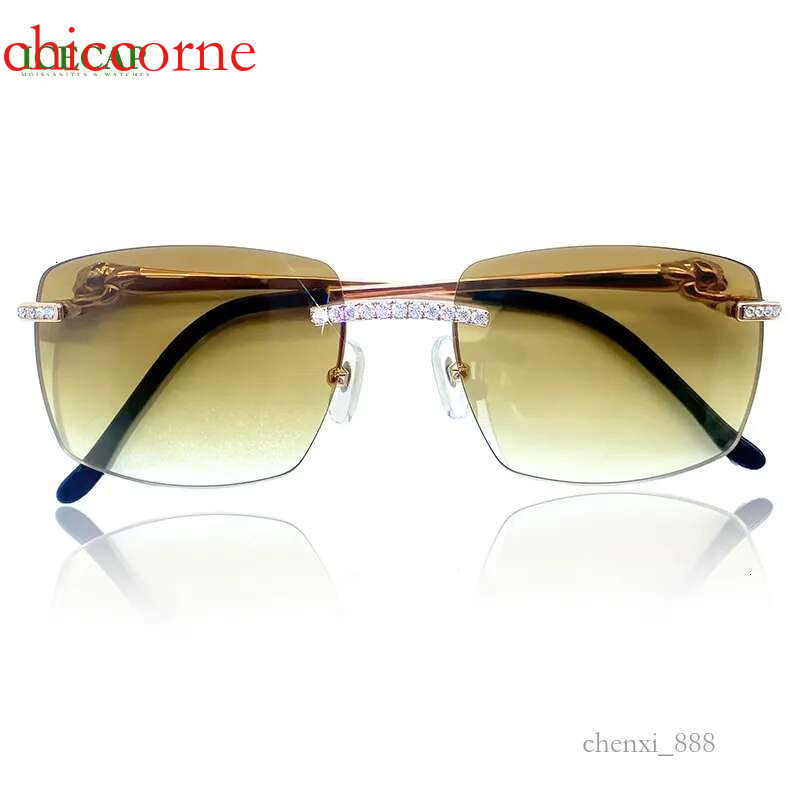 New Design Metal Latest Fashion VVS Moissanite Dia Frame Classic Eyewear UV Protection Women Men Sunglasses