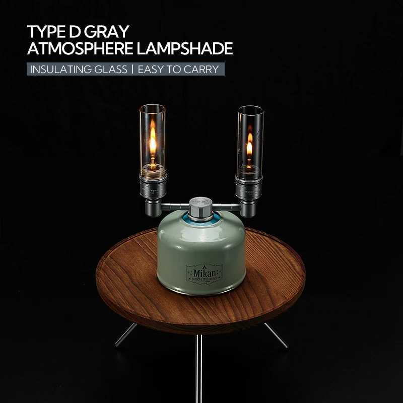 T-1-DH Frost Vintage Camping Light Gas Lantern Shade Outdoor camping gas atmosphere lamp heat-resistant glass lampshade M251115