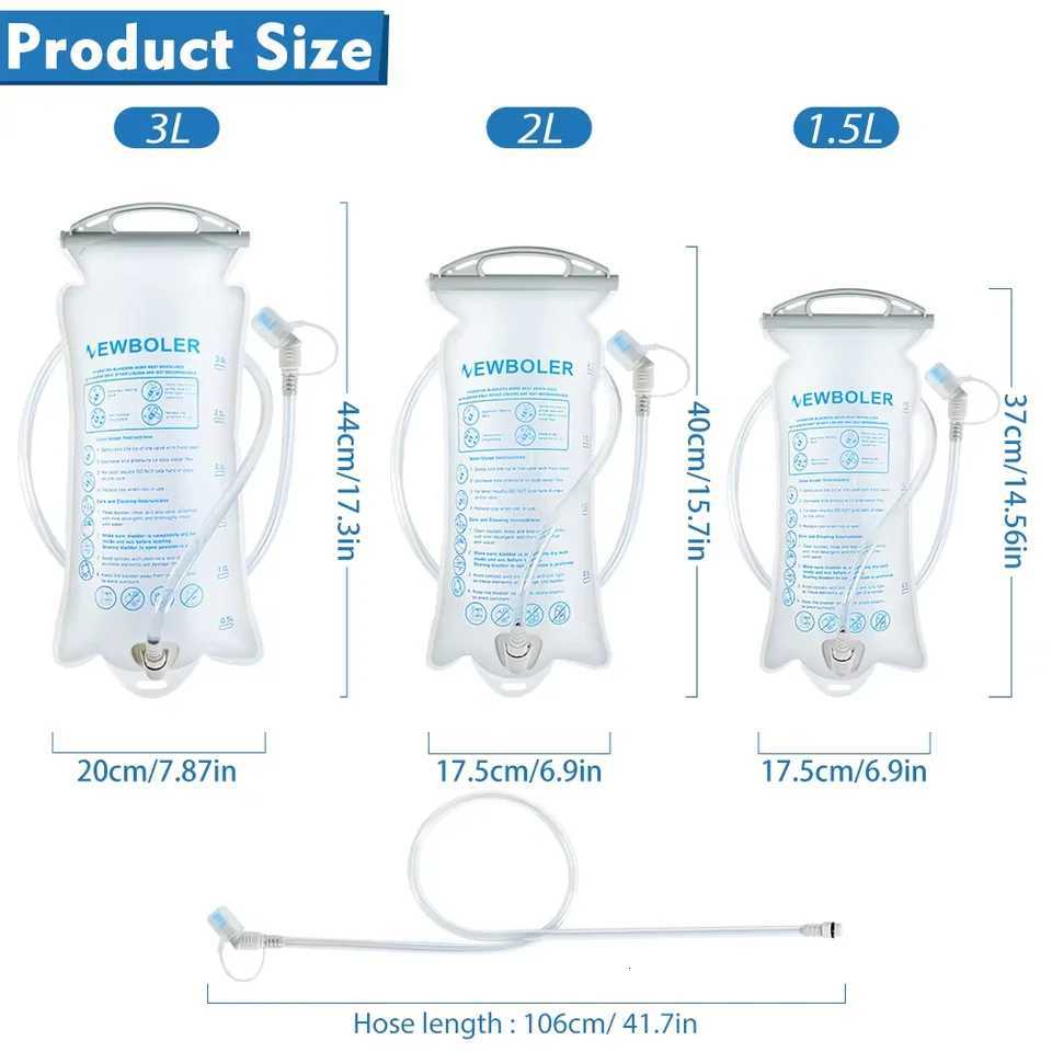 Water Bladder Water Reservoir Hydration Pack Storage Bag BPA Free 15L 2L 3L Running Hydration Vest BackpackW251114