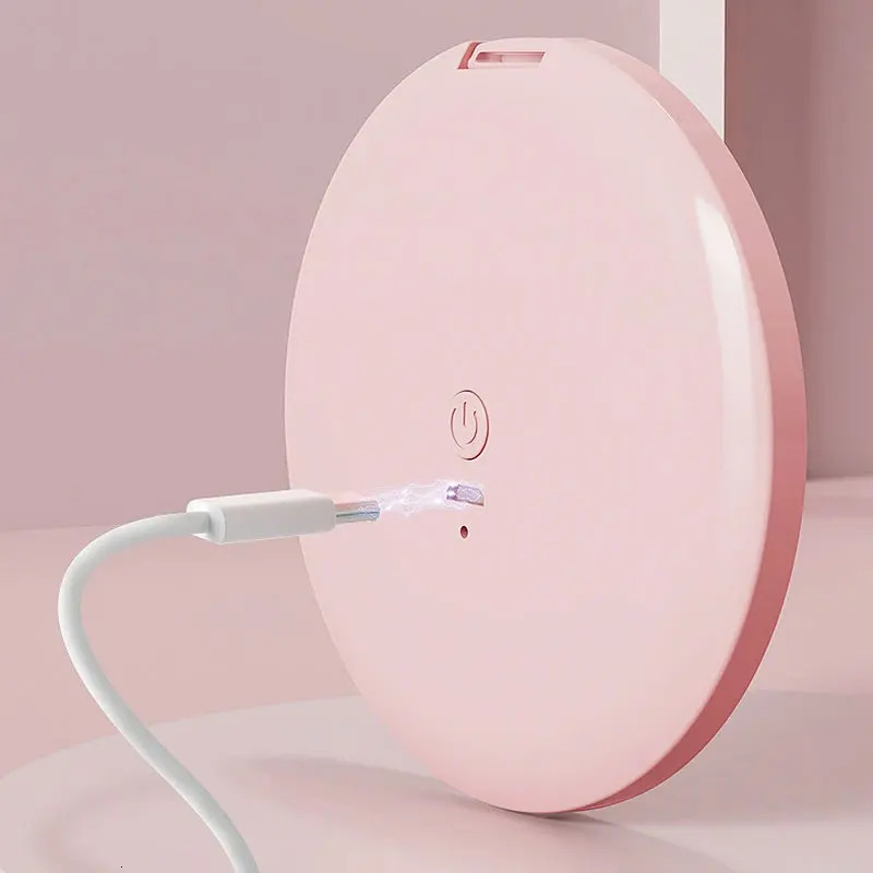 LED Makeup Mirror 2 Side Folding Cosmetic mini Mirror Women Luminous Effect Compact Pocket Mirror Portable 250415