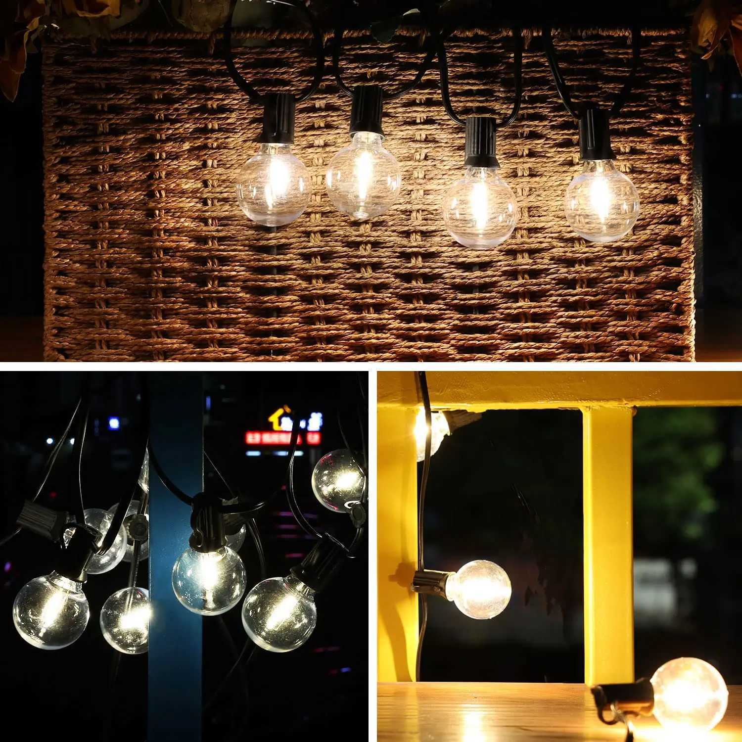 Vintage G40 Led String Light Replacement Bulb 1W Plastic Shatterproof Globe Mini Ball Lamp E12 Base 2200K PET Edison Light Bulbs C251115