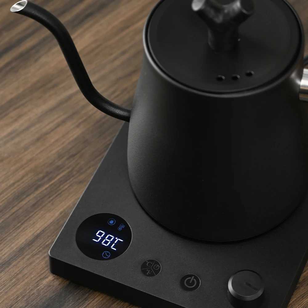 1000W Electric Gooseneck Kettle 1000ml 304 Stainless Steel Coffee Pot Intelligent Temperature LED Display for Coffee Tea Y251114