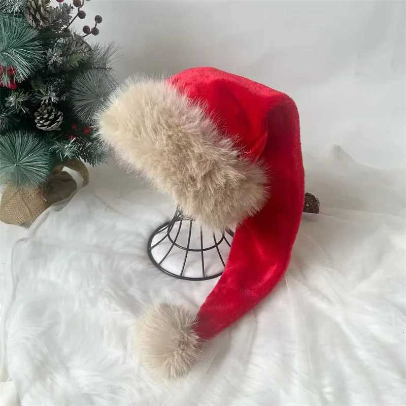 30x75cm Super Long Christmas Hats Soft Comfortable Velvet Christmas Hat Kids Adult Thickened Santa Claus Caps Mens and womens Y251115