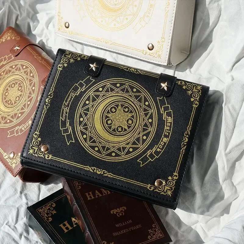 Y2k Magic Book Lolita Ita Gothic Shoulder Bag Girls Transparent Pocket Cute Crossbody Handbags Women's Mini Backpacks Purse