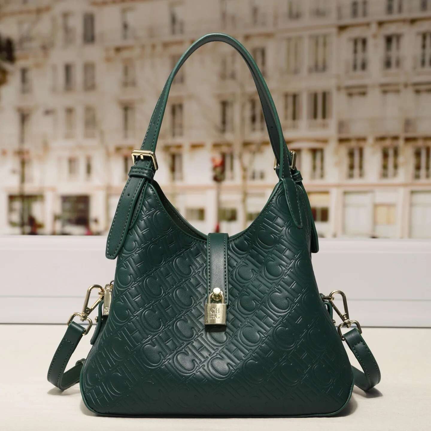 A For Classic Style Fashion Retro Craft New 2025 Women's Handbag Letter Printed Metal Accessories Large Capacity Solid Color