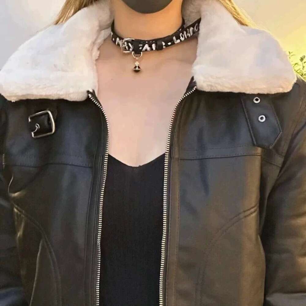 Queen Dowager's Letters, Sweet And Cool Leather Rope Belt, Three-Dimensional Saturn Necklace, Collar, Choker Bracelet, Worn Twice