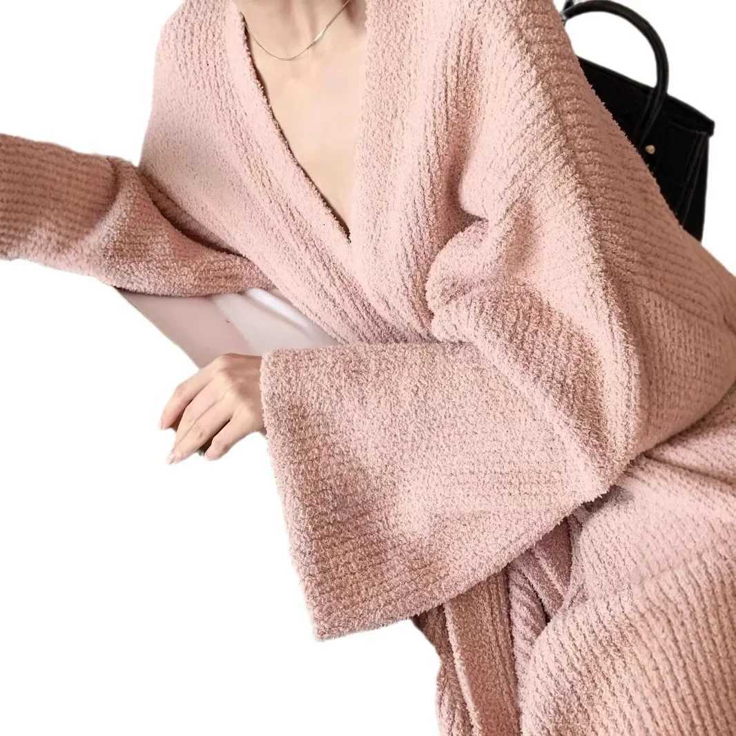 Korean Style Thickened Fleece Sleepwear Womens Winter New Style Plush Home Clothes Robe Nightgown Comfortable Underwear C251115