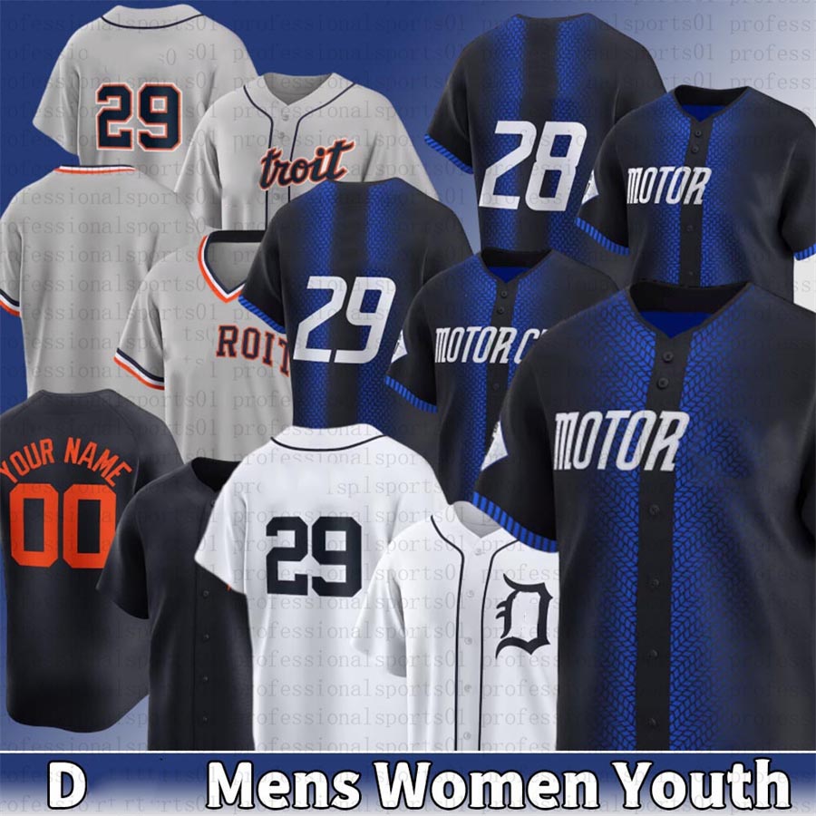 Detroitcity Tigers jersey Tarik Skubal Riley Greene #28 Baez Spencer #8 Matt Vierling Baseball Jerseys