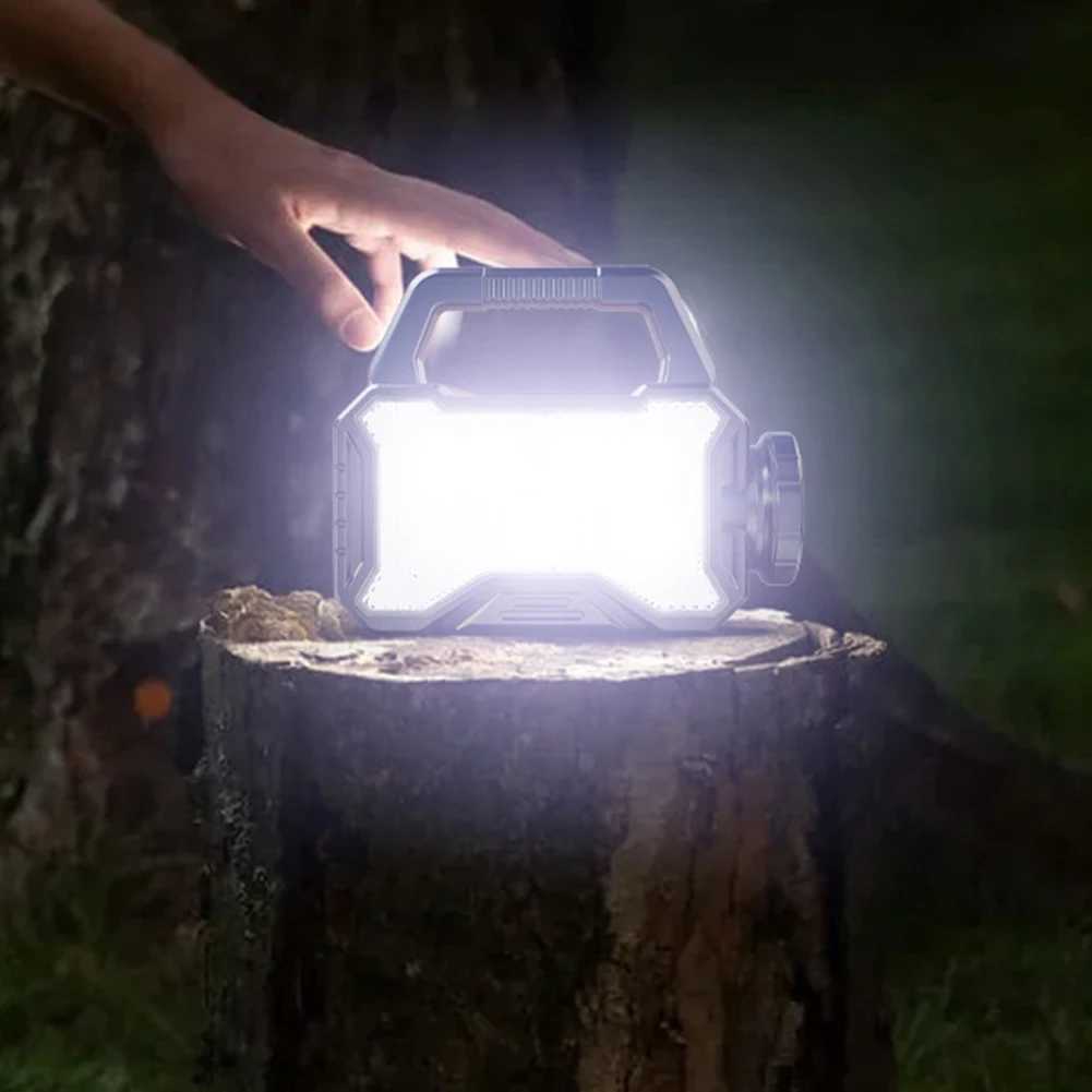 Powerful Solar Spotlight Waterproof Solar Camping Lantern Long Range Handheld Spotlight Torch Super Bright for Outdoor Emergency M251115