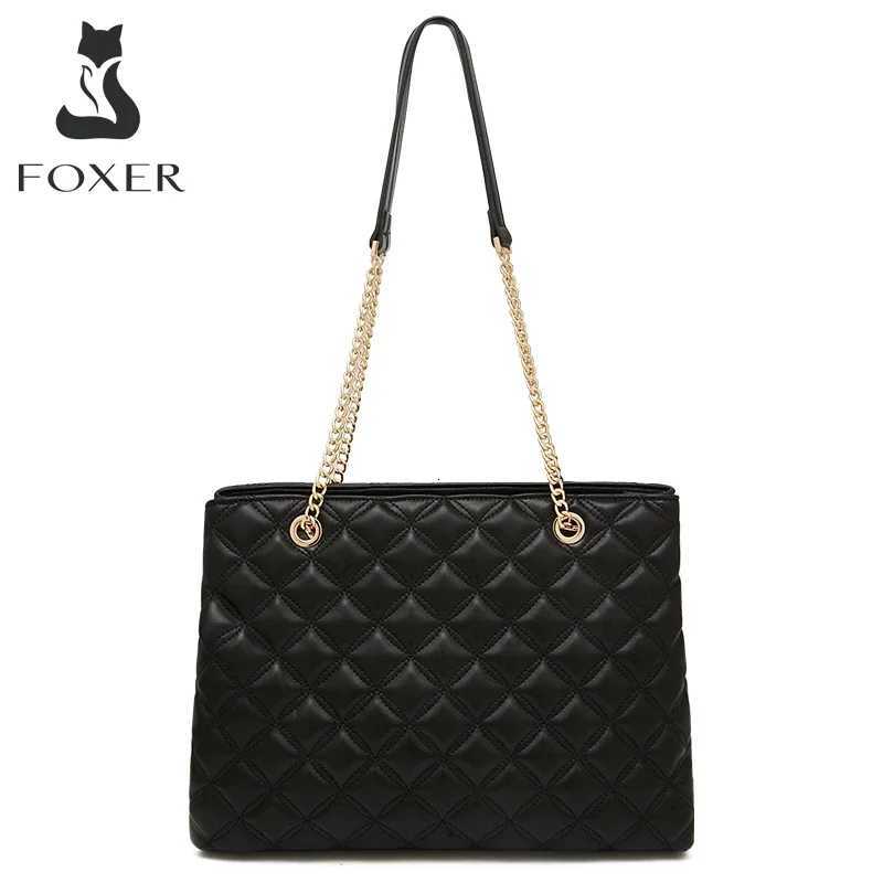 FOXER Women Fashion Quilted Shoulder Bag Female Classic Underarm Bag Vintage Lady Simple Tote Bags Chrismas GiftW251115