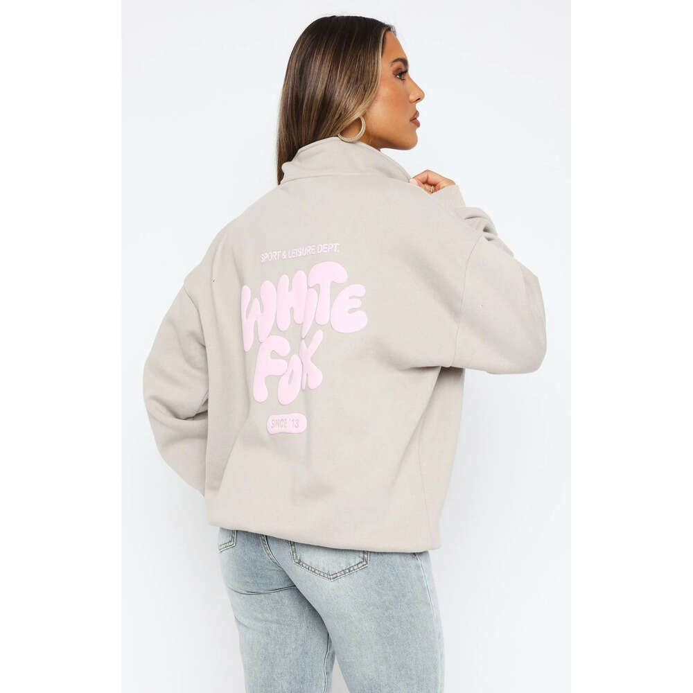 White Foxset Designer Hoodie L Size Foam Print Hooded Sweatshirt For Women Tracksuits Thick Letter Printed Sweatshirts Hoody Loose Sport Street Classic 377
