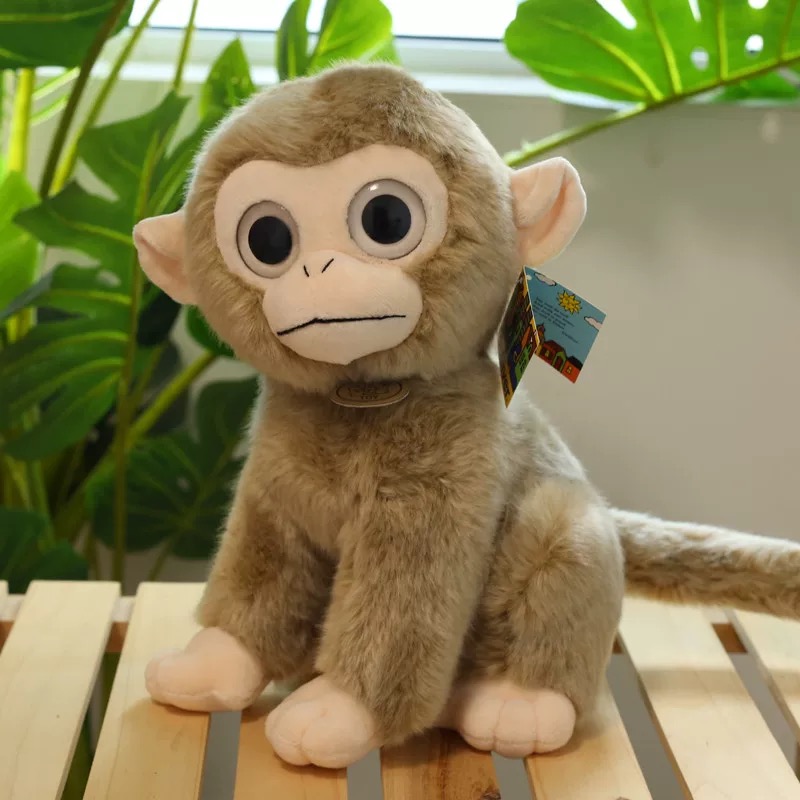 Wholesale simulation golden big eyed monkey plush toys made of super soft fabric, children's comfortable dolls, birthday gifts Y260128