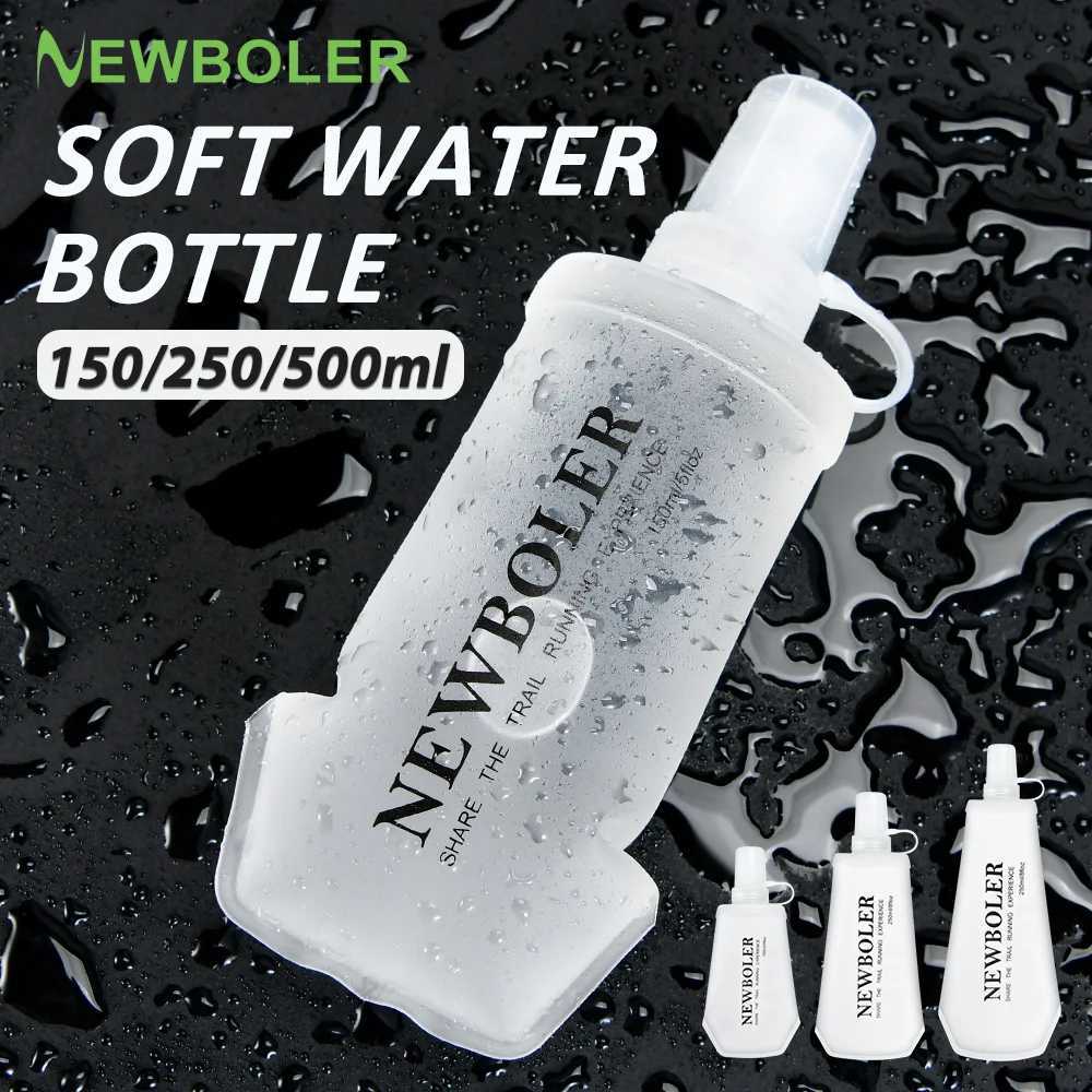 NEWBOLER TPU Outdoor Sport Bottle Folding Soft Flask Water Bottle for Running Camping Hiking Bicycle Fitness Water BagW251114