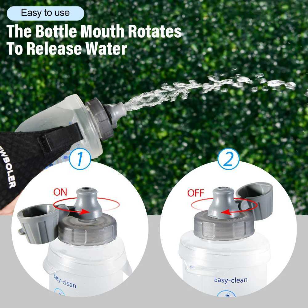 NEWBOLER Foldable Wristband Water Bottle 1L Soft Bottle TPU Moisturizing Water Bottle Running Fixed Anti Slip Outdoor SportsW251114