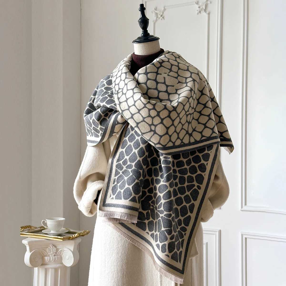 Luxury 2025 New Design Winter Cashmere Scarf Women Elegant Warm Pashmina Blanket Poncho Scarves Female Leopard Print Shawl Bufanda Y251115