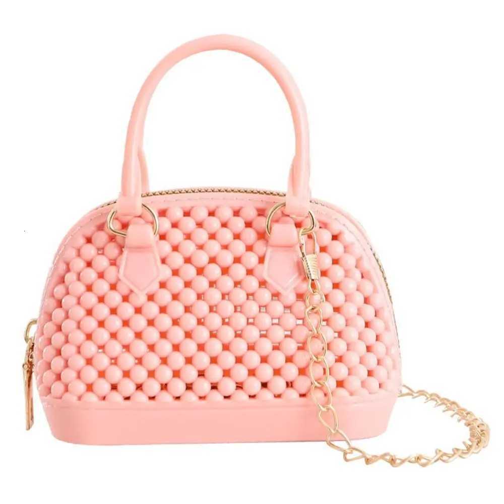 Trendy PVC Pearl Shell Bag Hand-held One Shoulder Crossbody Bag Chain Breathable Jelly Bag BeachW251115