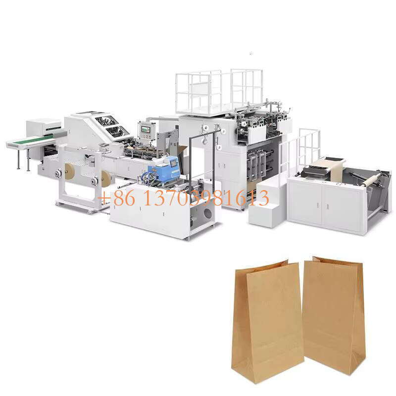 Yugong Machine De Fabrication De Tole Bakery Food Flat Bottom Kraft Biodegradable Fully Automatic Kraft Paper Bag Making Machine