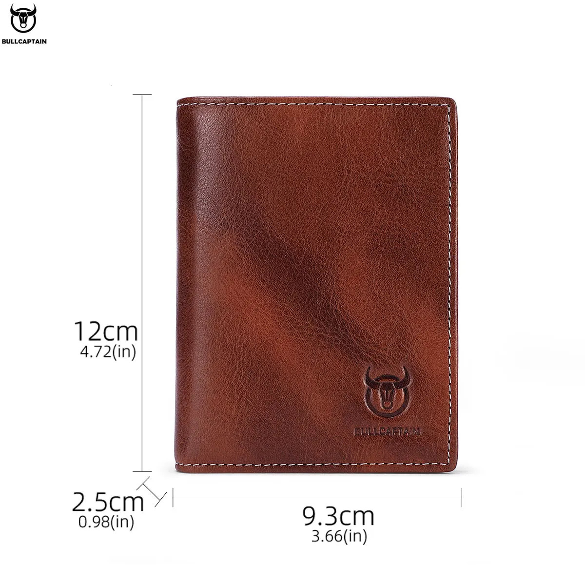 BULLCAPTAIN 100% Leather Mens Wallet Premium Product Leather Mens Wallet Multi functional Card Slot Short Wallet QB017 250410