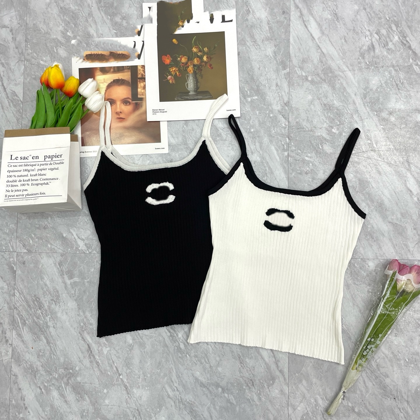 Classic Fashion Designer Women Sexy Camis Sexy Tak Top Women Halter Vest Summer New Sleeveless Wear Slim Letter-Print Short Women's Top