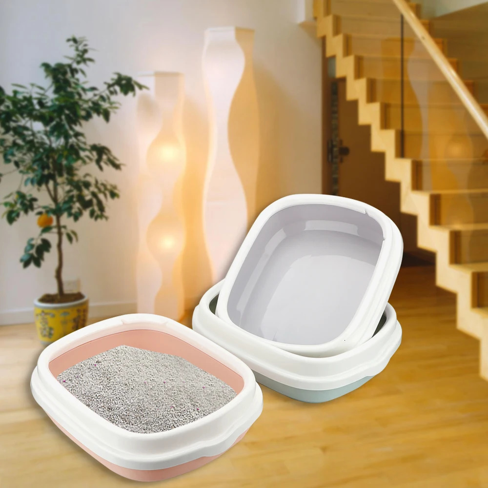 1 Set Anti-Splash Dog Toilet Cat Litter Box Pet Toilet Bedpan Cat Dog Tray with Scoop Excrement Training Sand Litter Box 250414