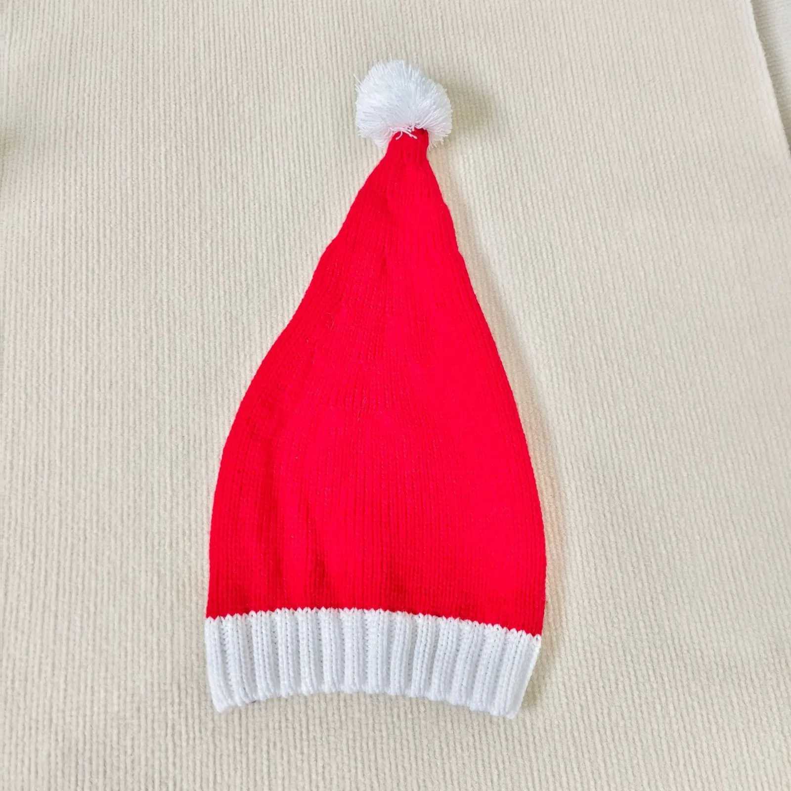Knitted Christmas Hat Cute Pom Adult Children Soft Wool Hat Christmas Hat New Year Party Children Gift Christmas Decoration Y251115
