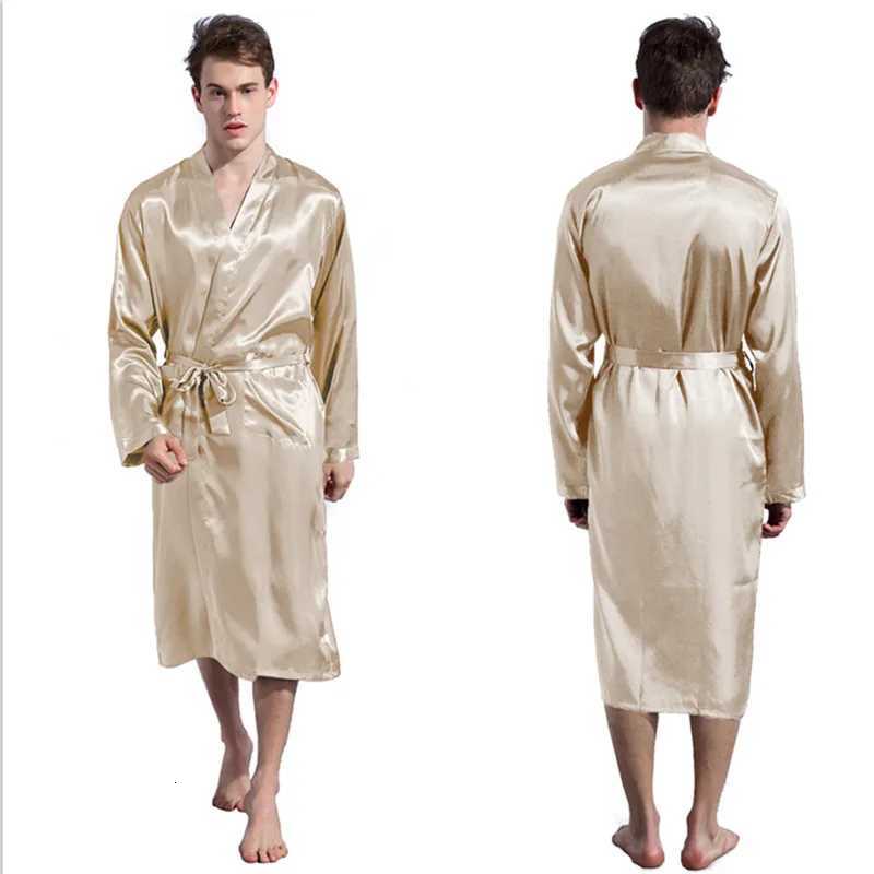 White Solid Color Long Sleeve Chinese Men Rayon Robes Gown New Male Kimono Bathrobe Sleepwear Nightwear Pajamas S M L XL XXL C251115