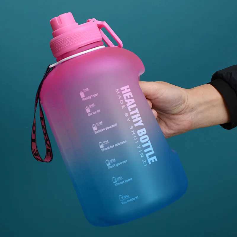 22L Large Capacity Water Cup Sports Fitness Gallon Straw Big Water Bottle High Temperature Resistant Plastic Ton BarrelW251114