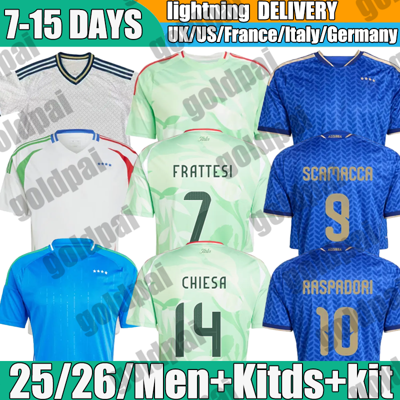 2024/25/26 Italy Orsolini #7 Tonali #8 RETEGUI #9 2026 maglia Soccer Jerseys Italia Football Shirt Men Kids Kit