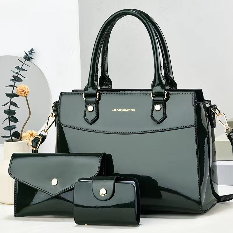 2025 New Outdoor Style Luxury Free Delivery Designer Bag 3-piece Shiny Leather Designer Women's Crossbody Wallet Shoulder Travel Shopping Handbag