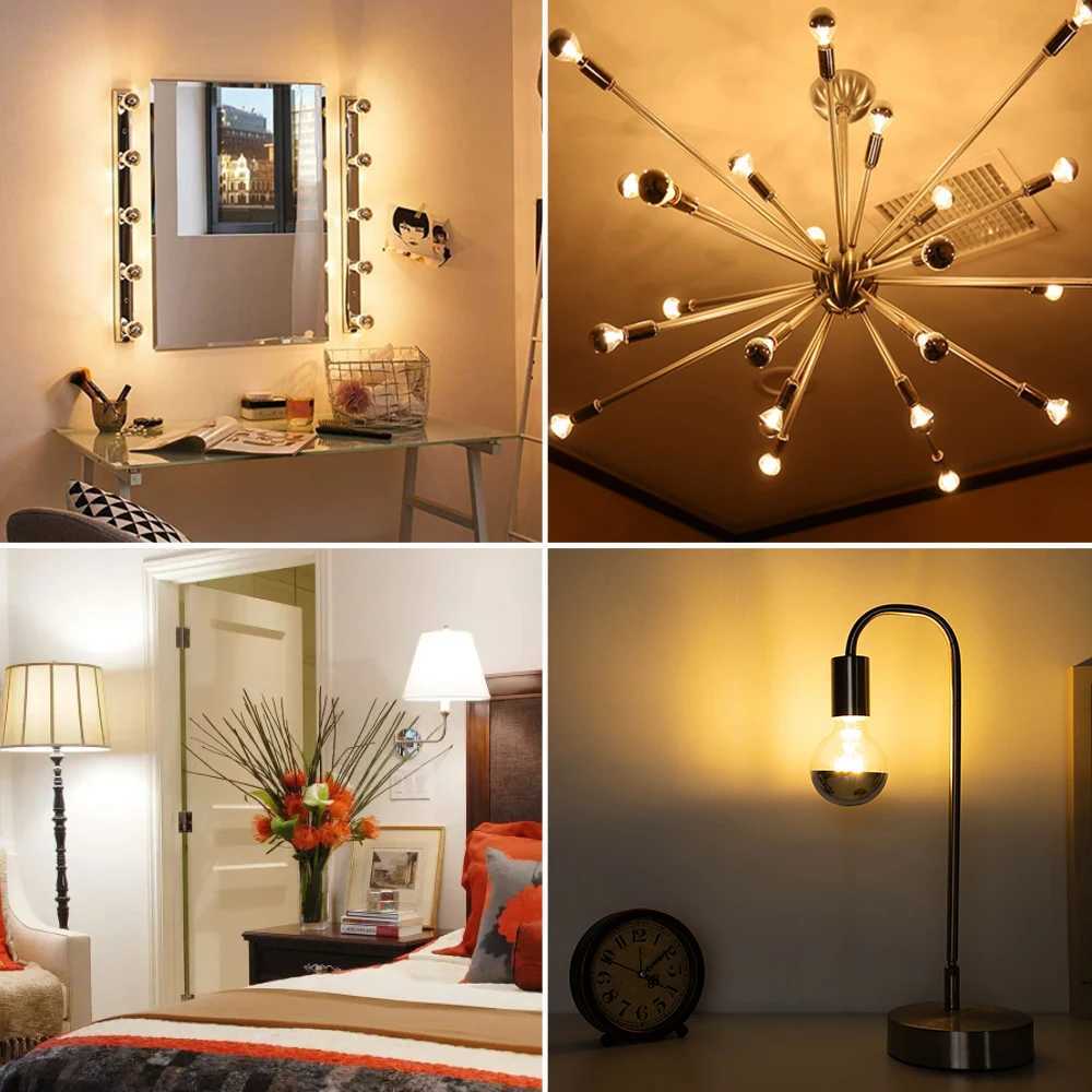 E27 Mirror Silver Retro Edison LED Light Bulb G80 7W 220V Vintage Filament LED Lamp 1050LM High Lumen 2700K Warm White Lighting C251115