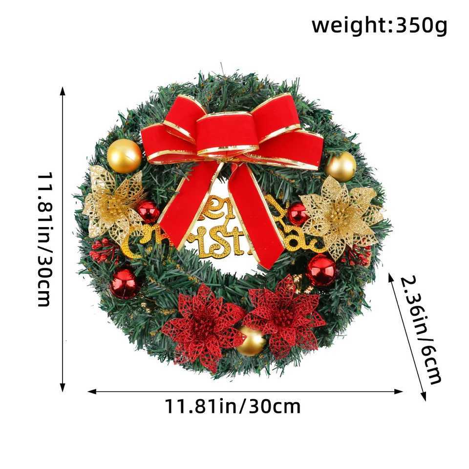 30CM Christmas Decoration Garland Front Door Window Decoration Christmas Wreath Pendant Ornament Navidad New Year Party SuppliesM251115