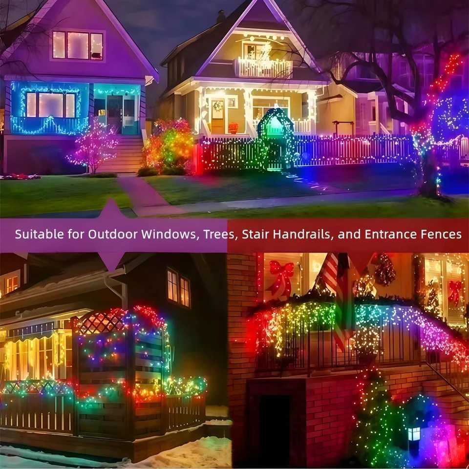 Bluetooth APP DIY LED Fairy String Light RGB IC Waterproof Addressable Dream Color Garland Christmas Party Decor Lamp USB 5M-20MM251115