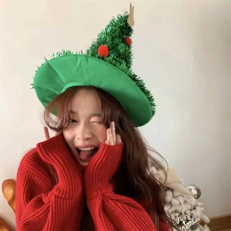Christmas Tree Hat Non-Woven Rain Silk Hat Merry Christmas Home Decor Xmas Ornaments Navidad Party Supplies Happy New Year Y251115