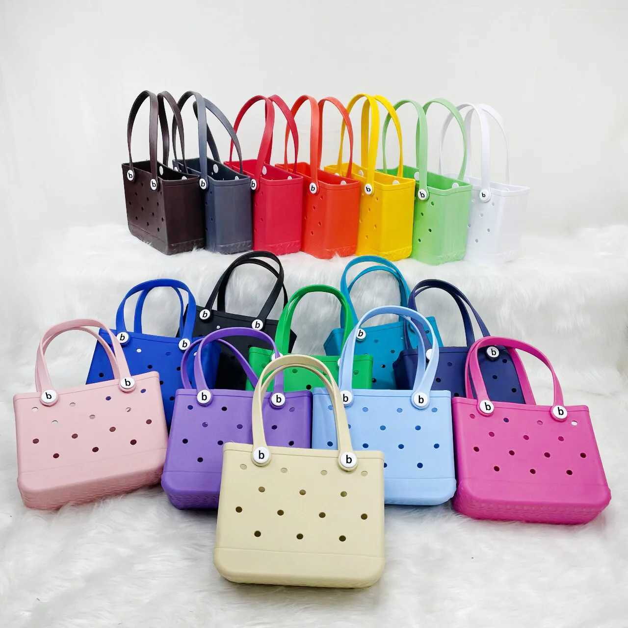 EVA waterproof summer storage bag mini childrens beach rubber handbag womens shopping bag picnic rubber jelly handbag W250415