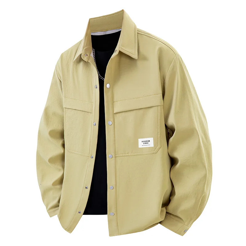 Solid color youth 3D hollow American work shirt casual fashion jacket 250415