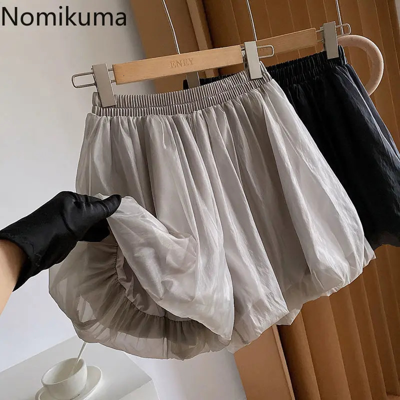 2025 Pantalones Cortos De Mujer Summer Shorts for Women Bottoms High Waist Solid Casual Short Mujer Chiffon Wide Leg Pants 250415