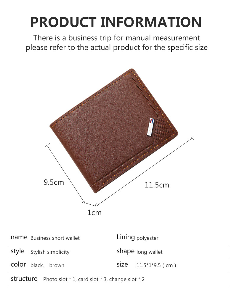 Sophisticated Men's Short Money Clip Wallet Durable & Fashionable Accessory