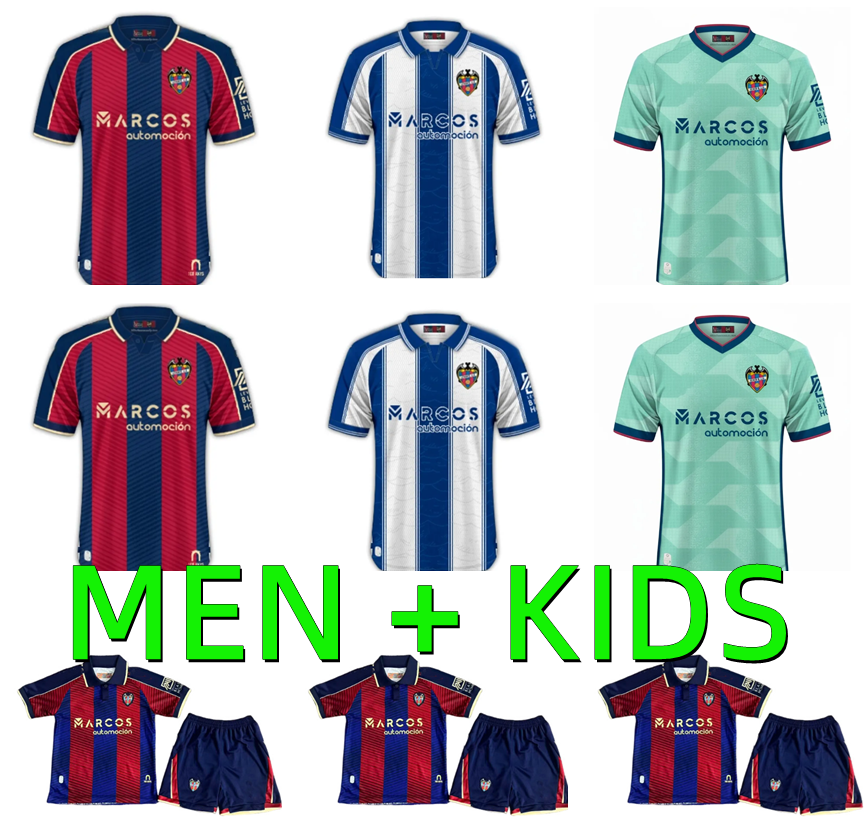 2025 2026 Levante UD Soccer Jerseys Levante 25 26 Home Released of Portal de Vallejo LUD Men kids Kit Granotes Shirts The Frogs Football shirt Uniform