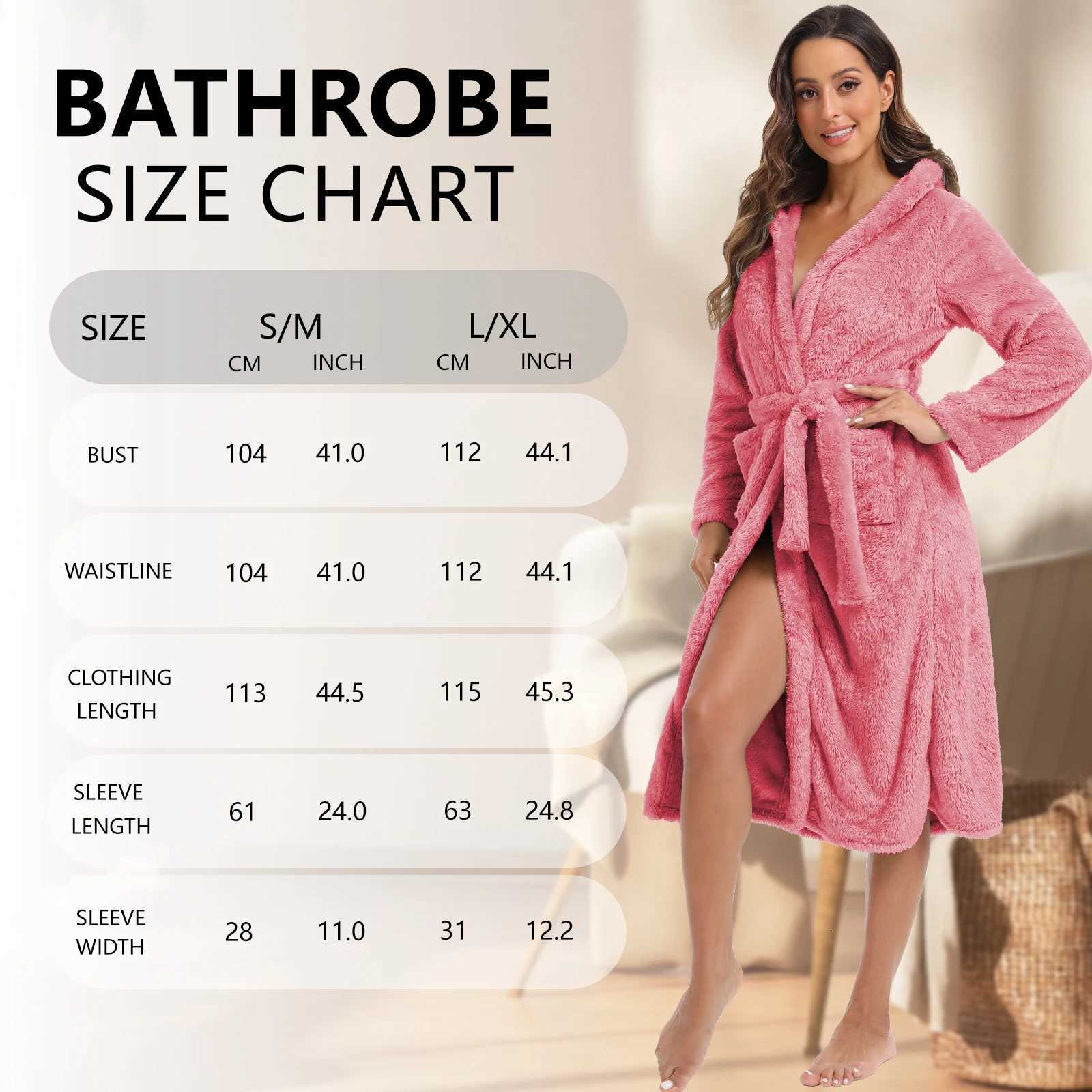 Womens Winter Plush Hooded Robe Home Clothes Sleepwear Long Sleeve Casual Waist Strap Warm Sleepwear Home Clothes C251115